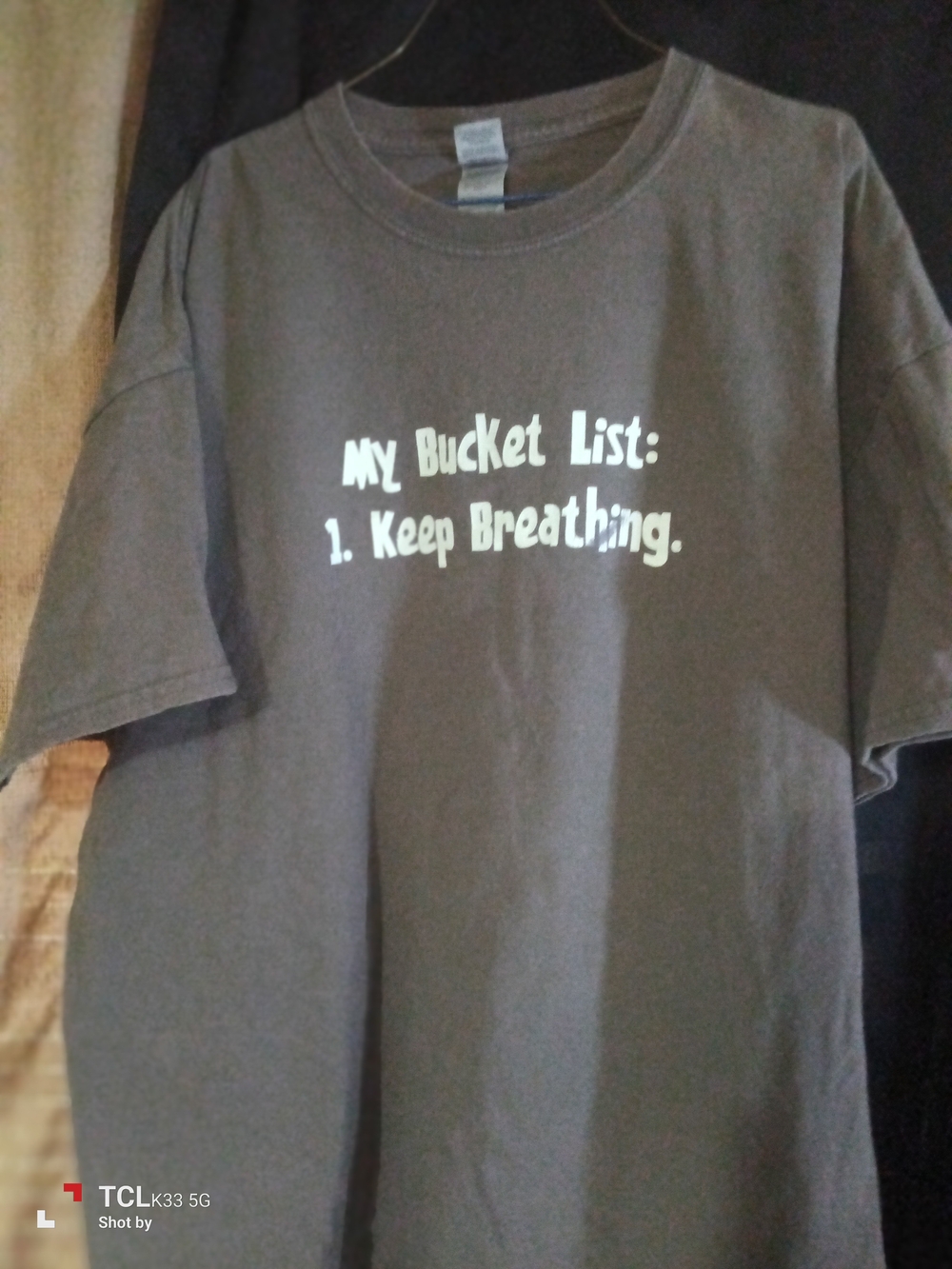 Men's Brown Graphic Tee - My Bucket List Print